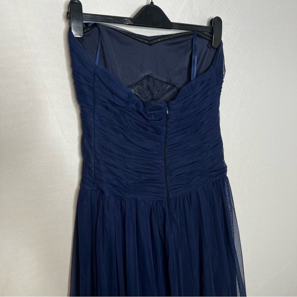 Eva Brazzi Black Tie Navy Blue Lace Front Strapless Chiffon Evening Gown. Size 8 - Picture 7 of 16
